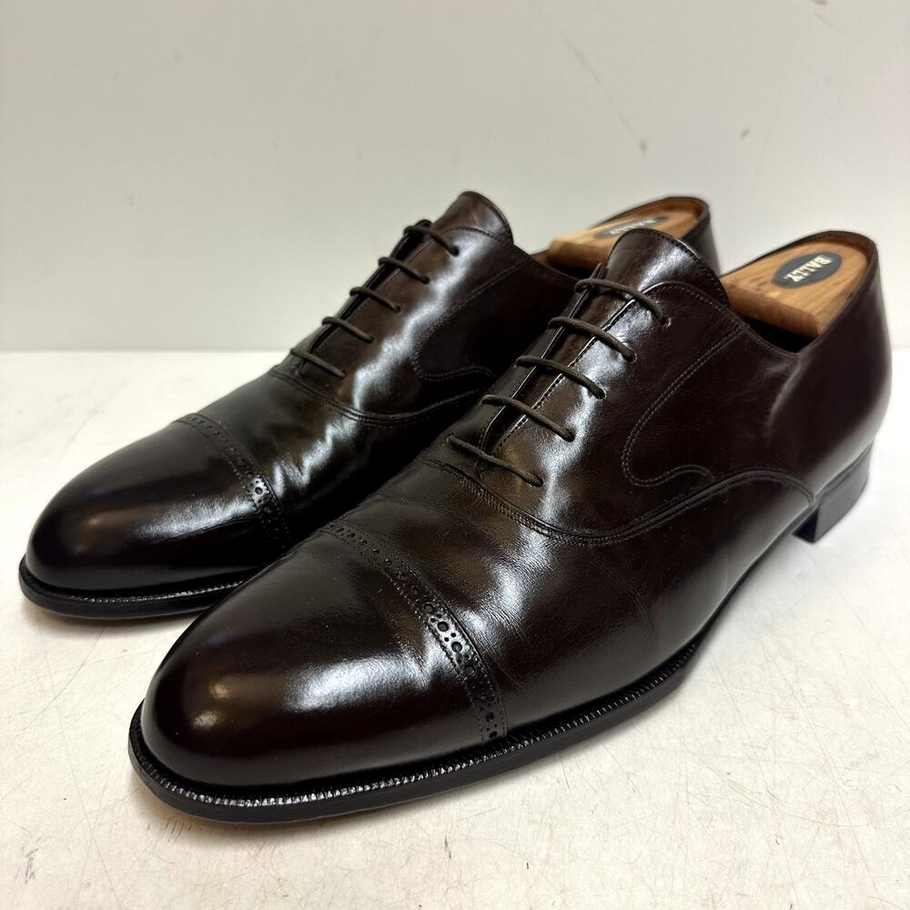 VGUC Bally Prestige 712 London D1 Oxford Parawet Switzerland Brown UK 14 US 15 D